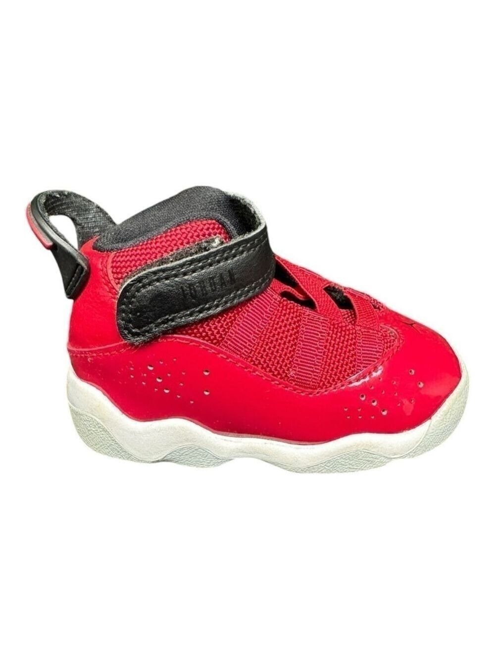 Nike Jordan 6 Rings TD Red & Patten Leather Gym Shoes Size 4C